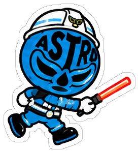 走る青いASTRO MAN